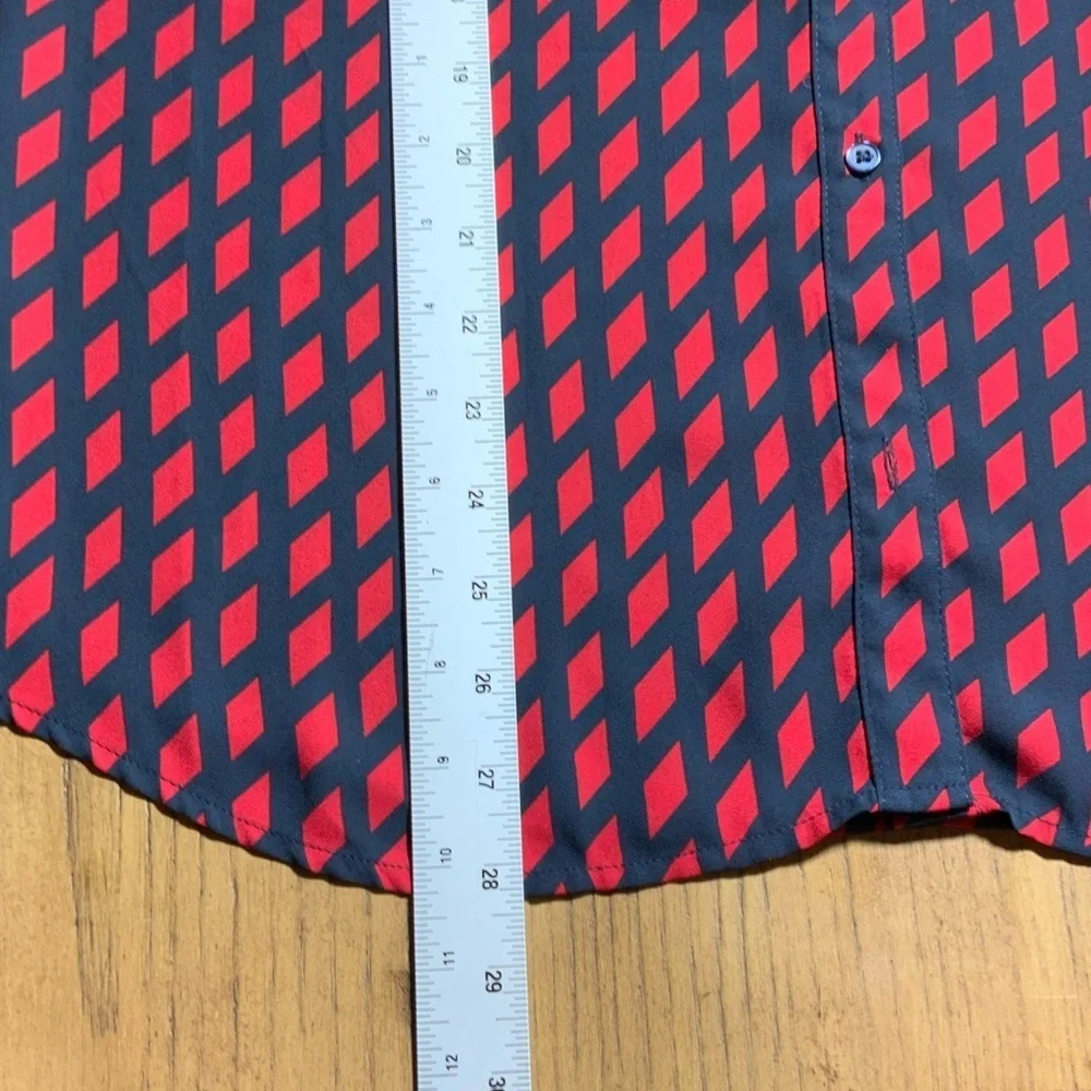 Banana Republic Red and Black Geometric Shirt